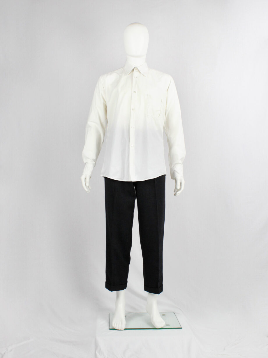Maison Martin Margiela white shirt with torn out breastpocket (2)