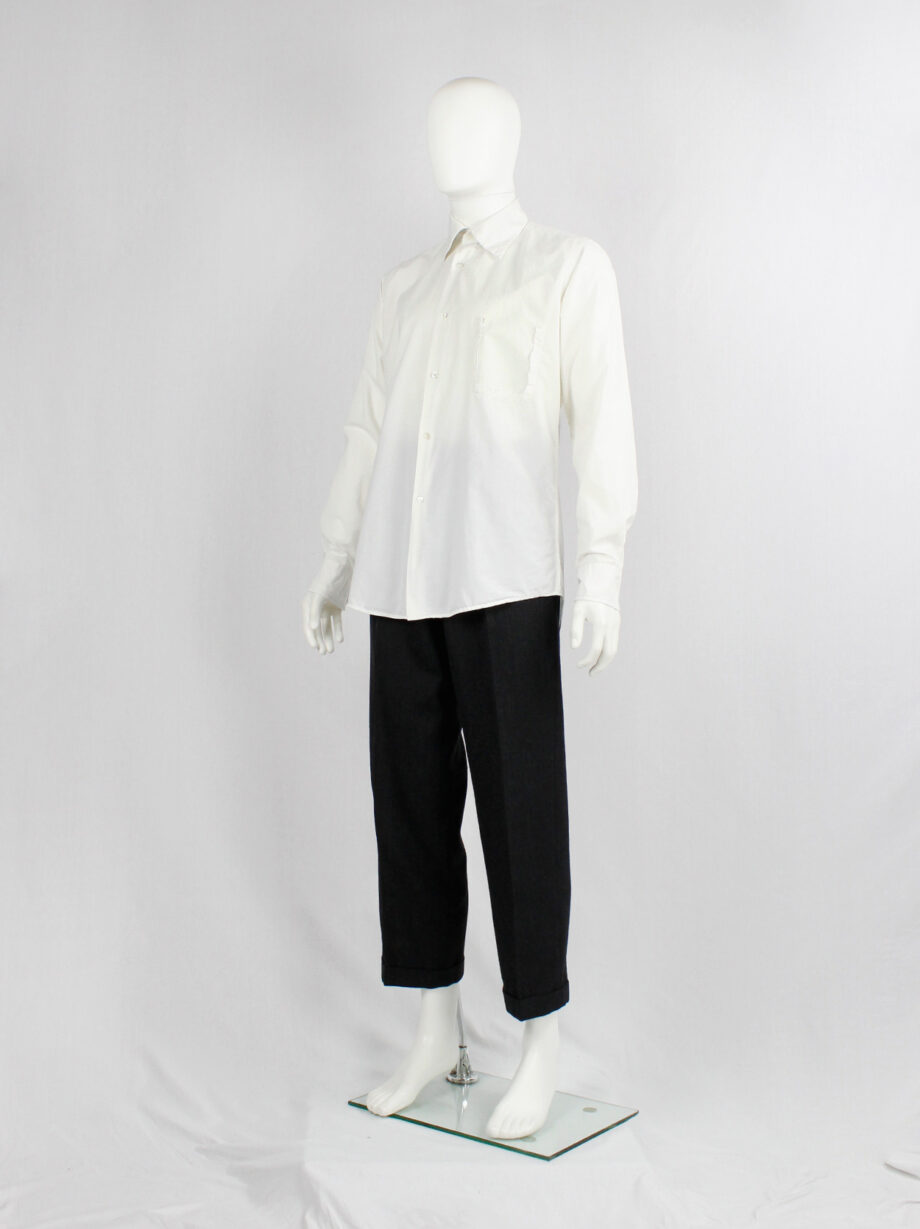 Maison Martin Margiela white shirt with torn out breastpocket (3)