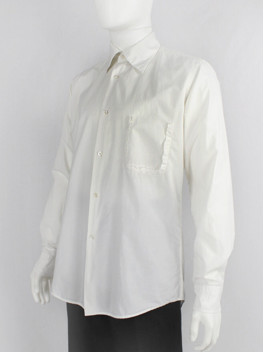 Maison Martin Margiela white shirt with torn out breastpocket (4)