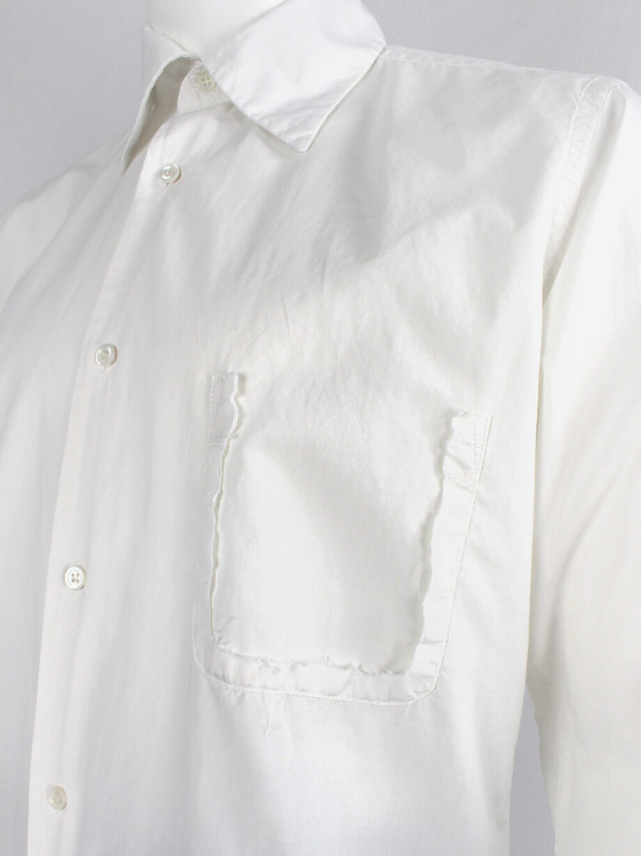 Maison Martin Margiela white shirt with torn out breastpocket (5)