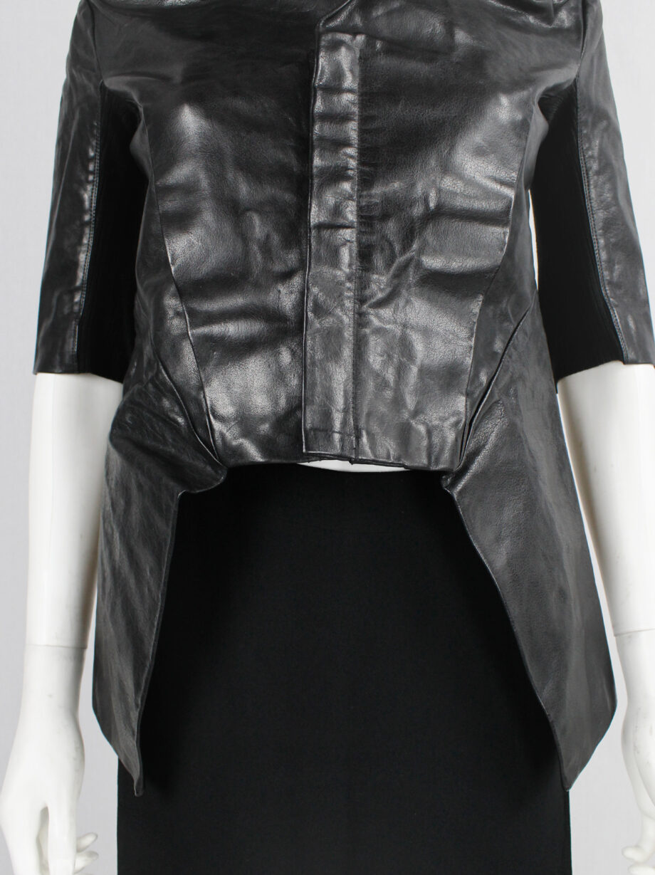 Rick Owens ANTHEM black leather winged jacket with standing collar spring 2011 (14)