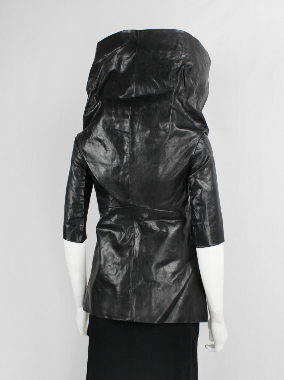 Rick Owens ANTHEM black leather winged jacket with standing collar spring 2011 (3)