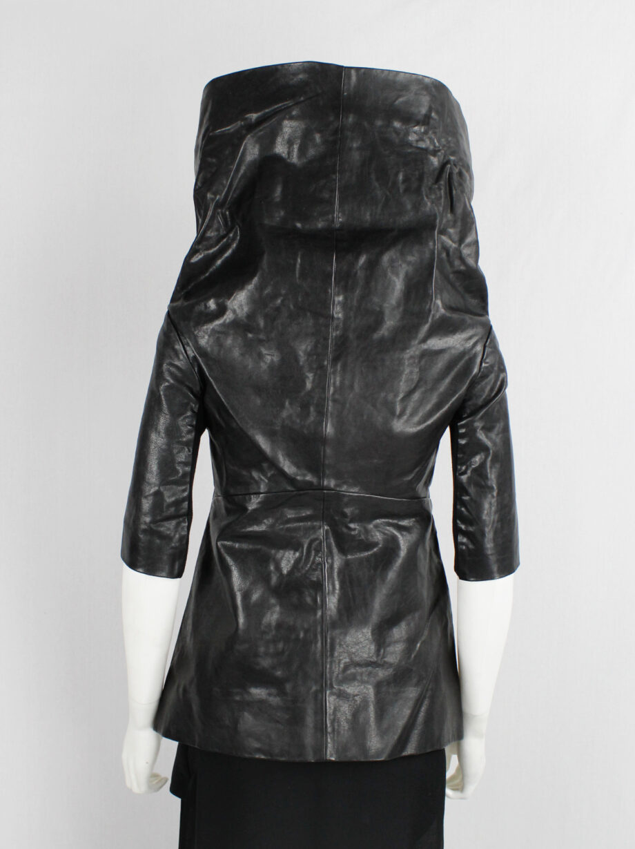 Rick Owens ANTHEM black leather winged jacket with standing collar spring 2011 (4)
