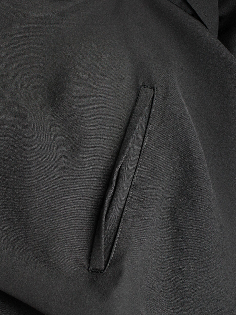 Yohji Yamamoto black silk blouse with front zipper and side drape (9)