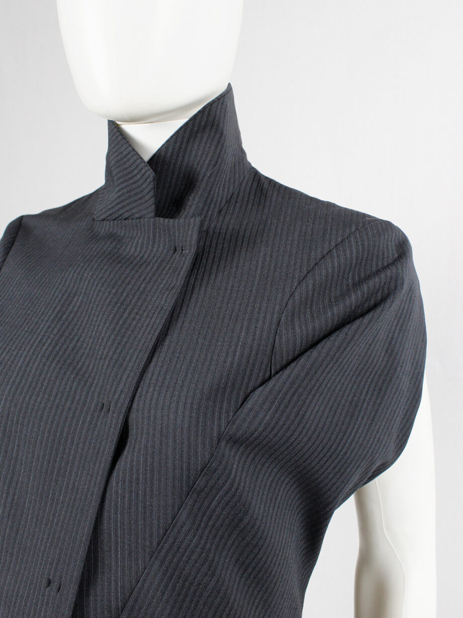 a f Vandevorst grey pinstripe blazer deconstructed into a vest fall 2001 (11)