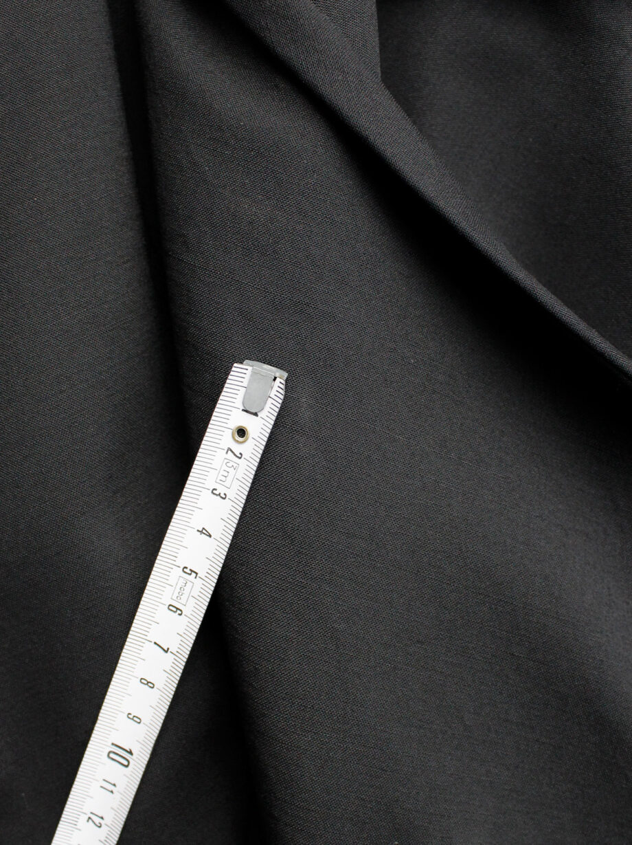 vintage Vandevorst black asymmetric coat with draped cowl volume along the front (18)