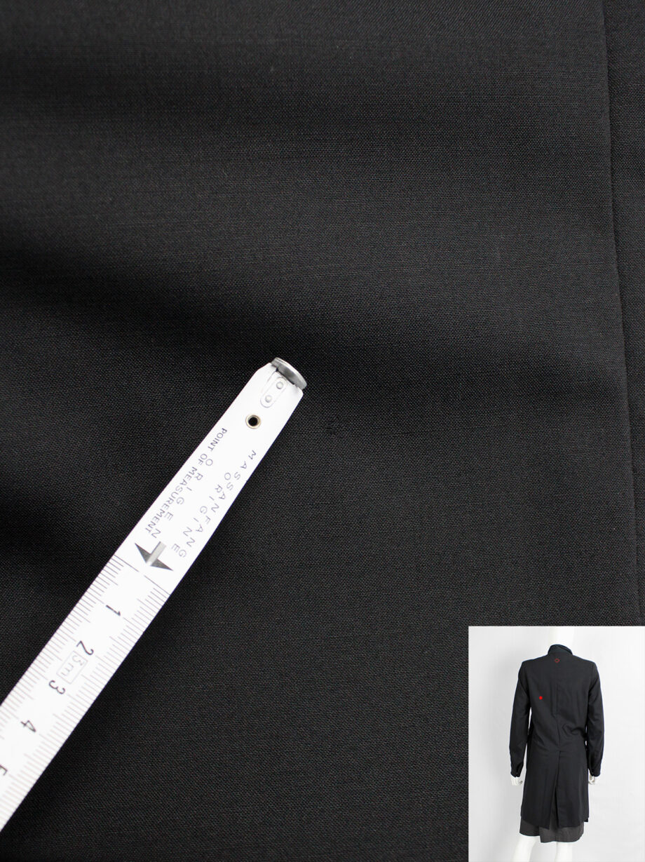 vintage Vandevorst black asymmetric coat with draped cowl volume along the front (21)