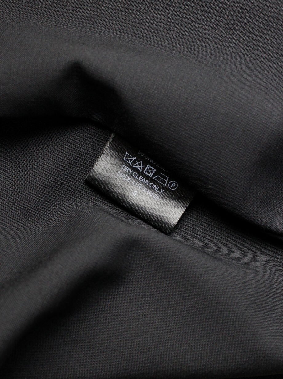 vintage Vandevorst black asymmetric coat with draped cowl volume along the front (24)