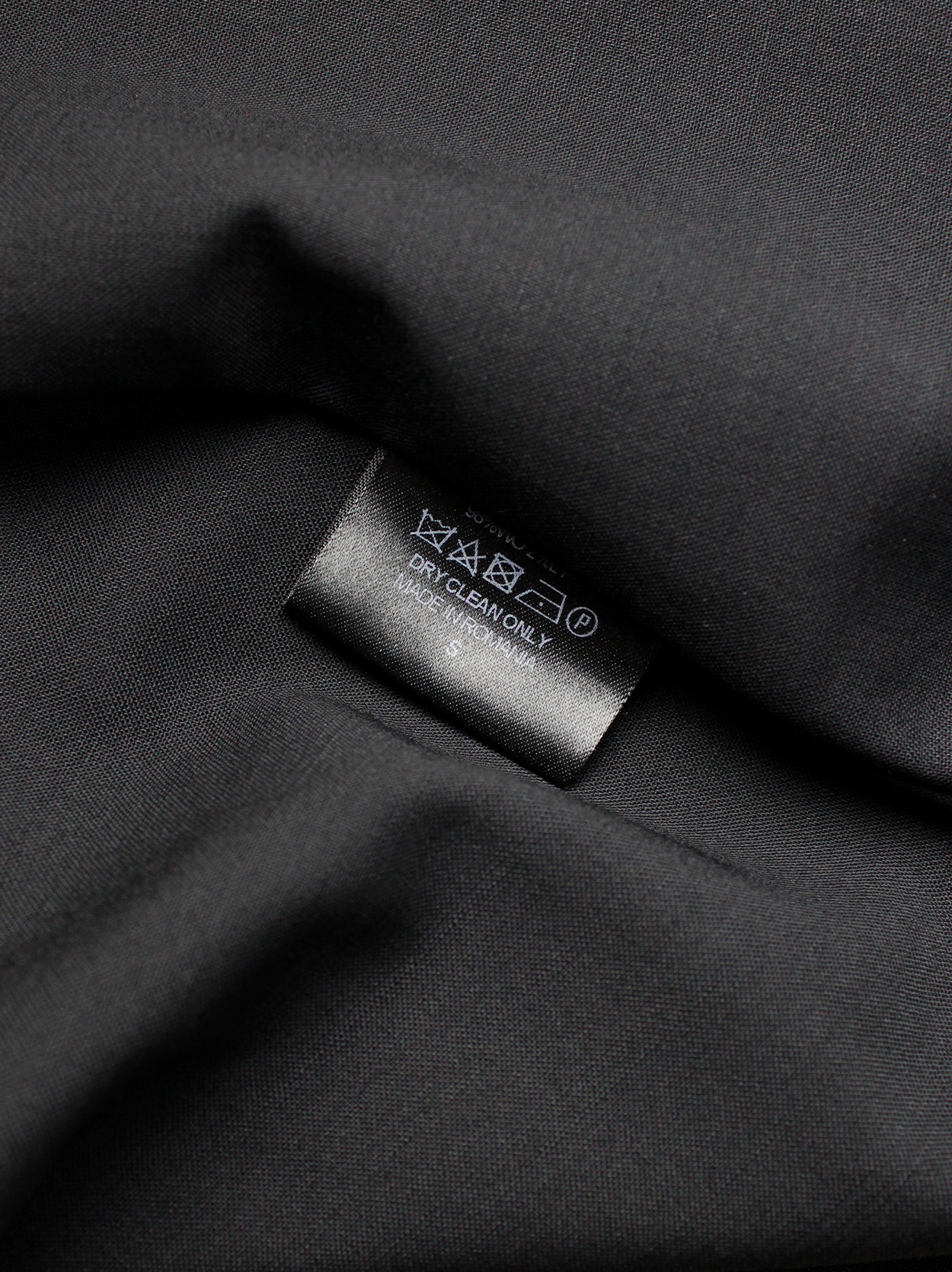 A.F. Vandevorst black asymmetric coat with draped cowl volume along the ...