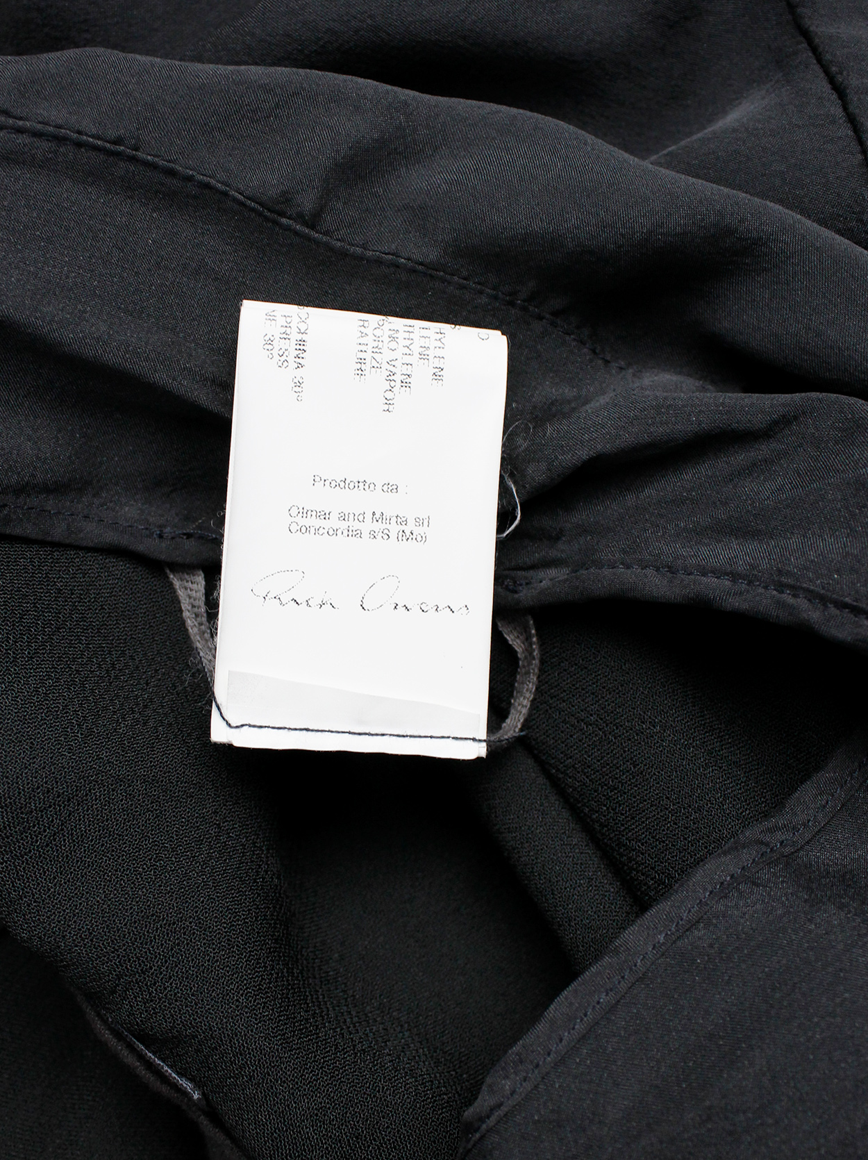 Rick Owens ANTHEM khaki drop crotch trousers with front ties — spring ...