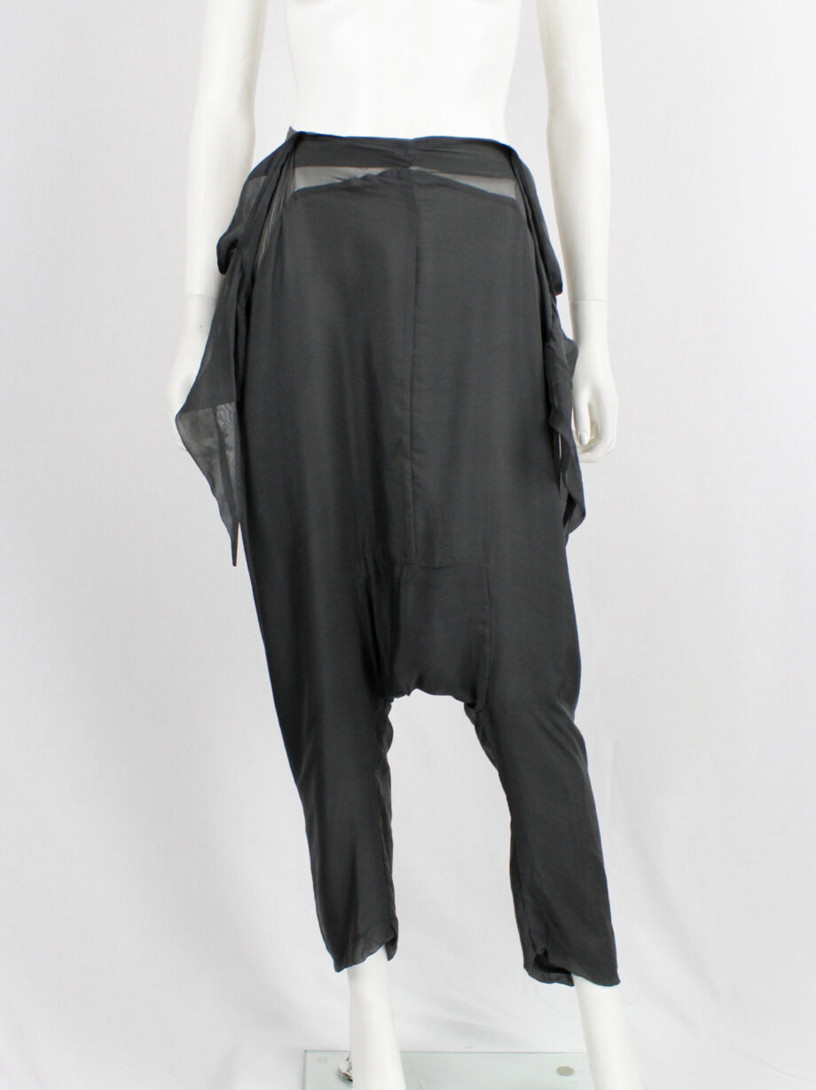 vintage Rick Owens ANTHEM khaki drop crotch trousers with front ties spring 2011 (14)