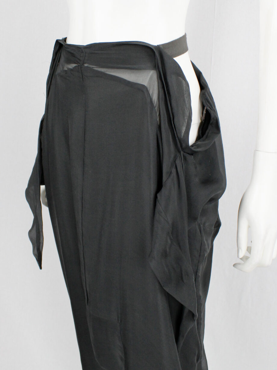 vintage Rick Owens ANTHEM khaki drop crotch trousers with front ties spring 2011 (16)