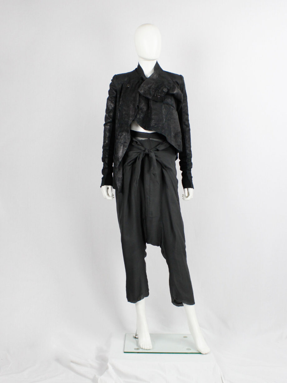 vintage Rick Owens ANTHEM khaki drop crotch trousers with front ties spring 2011 (2)