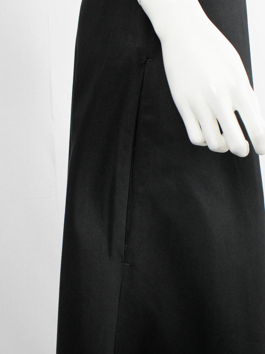 vintage Yohji Yamamoto black structured A-line maxi skirt (13)