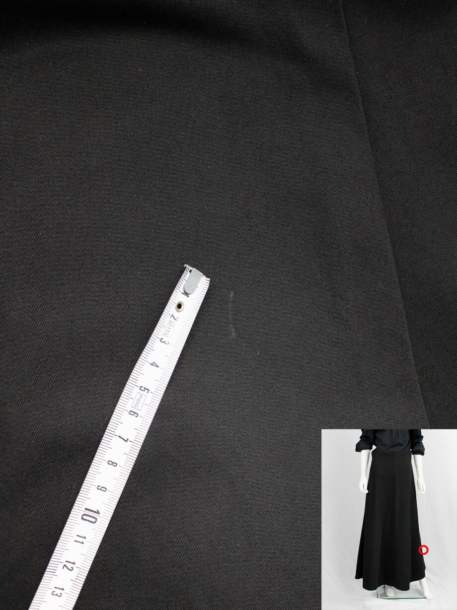 vintage Yohji Yamamoto black structured A-line maxi skirt (7)