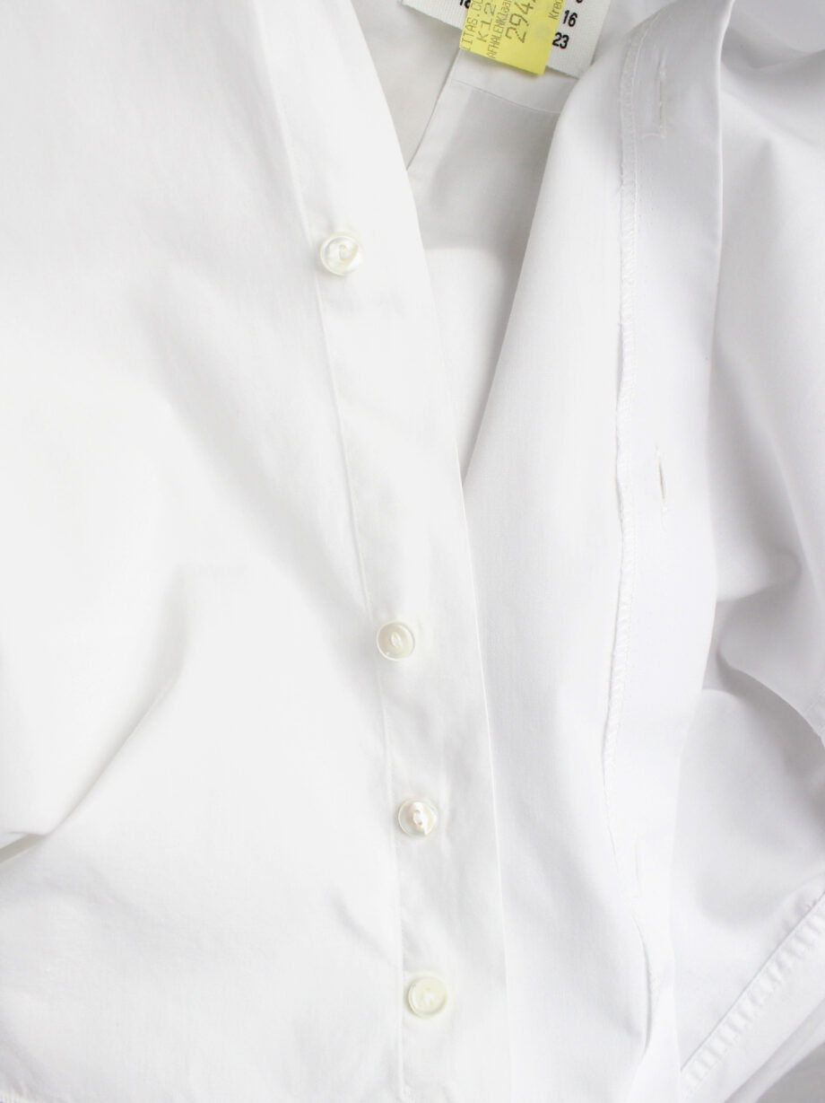 vintage Maison Martin Margiela artisanal white shirt made of two different shirts fused together spring 2003 (13)