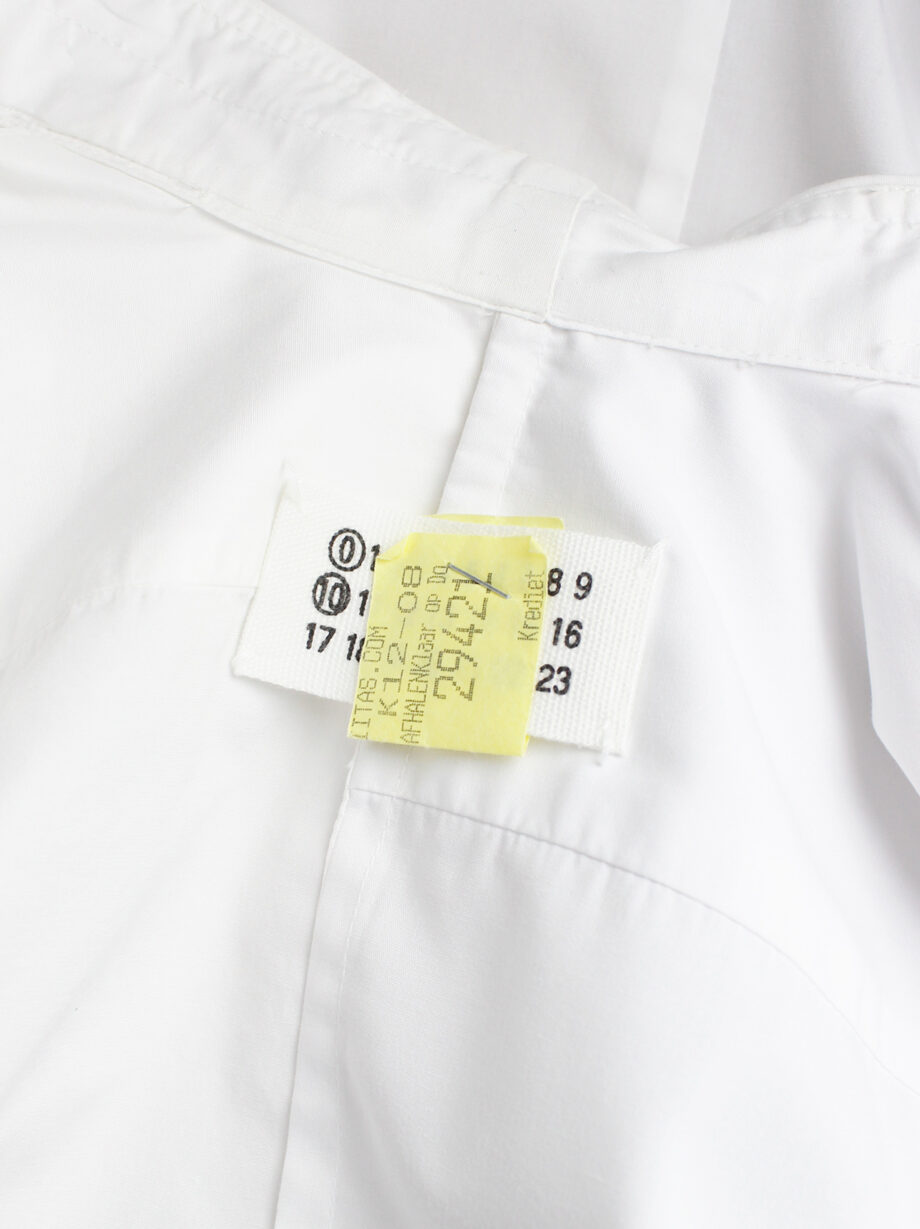 vintage Maison Martin Margiela artisanal white shirt made of two different shirts fused together spring 2003 (14)