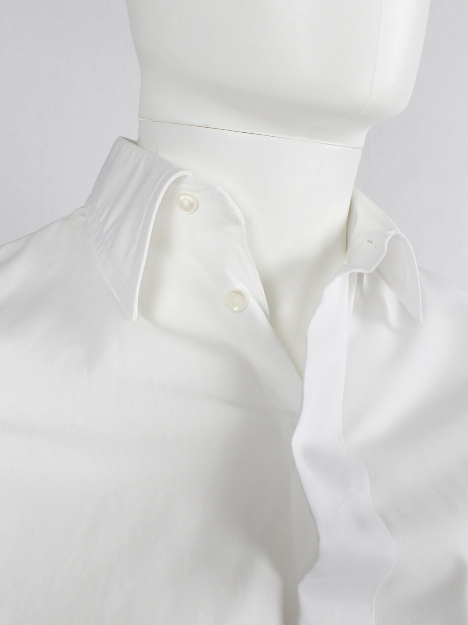 vintage Maison Martin Margiela artisanal white shirt made of two different shirts fused together spring 2003 (20)