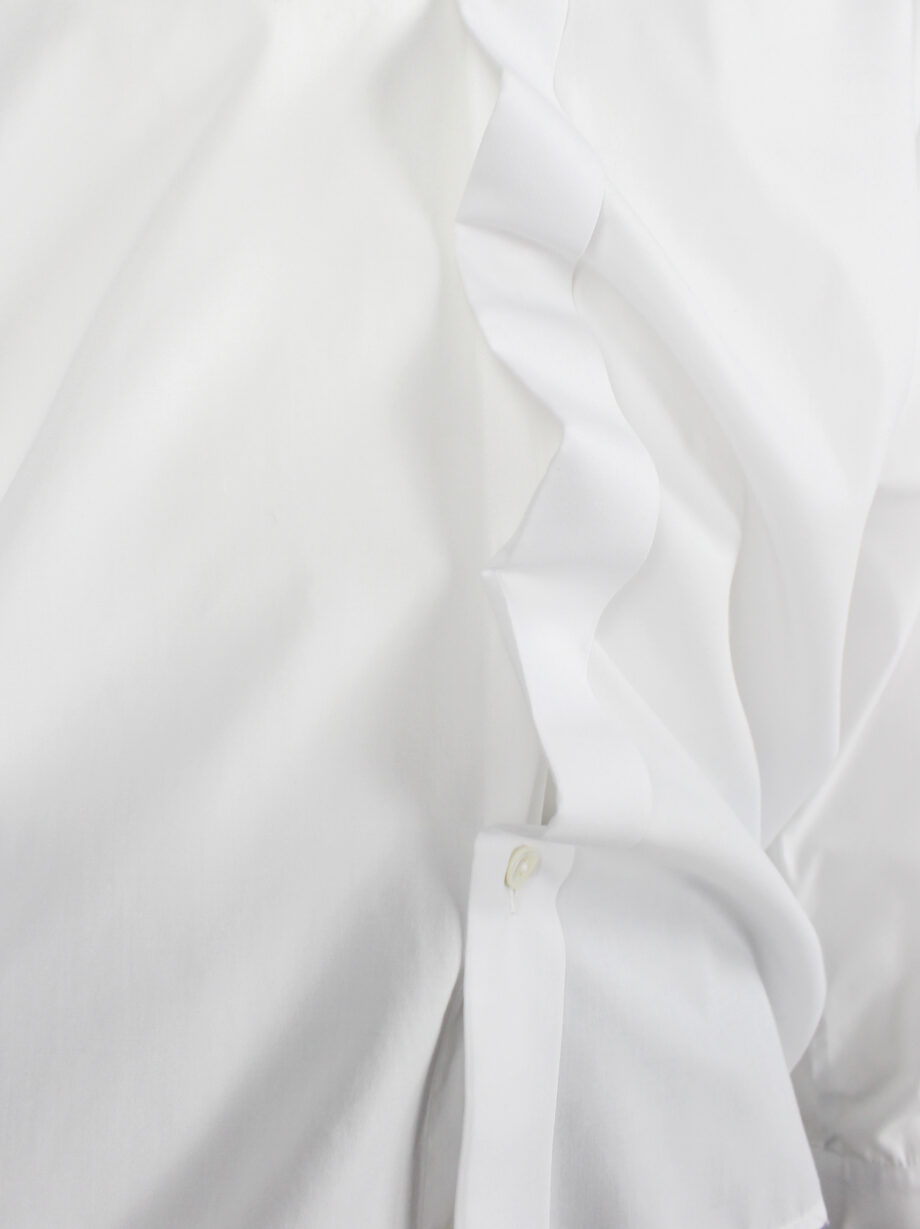 vintage Maison Martin Margiela artisanal white shirt made of two different shirts fused together spring 2003 (21)