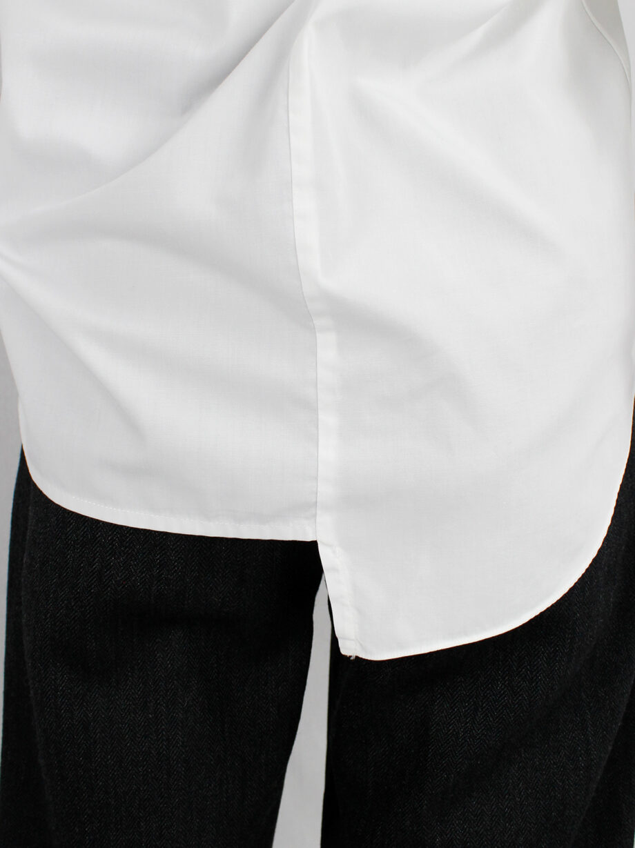 vintage Maison Martin Margiela artisanal white shirt made of two different shirts fused together spring 2003 (7)