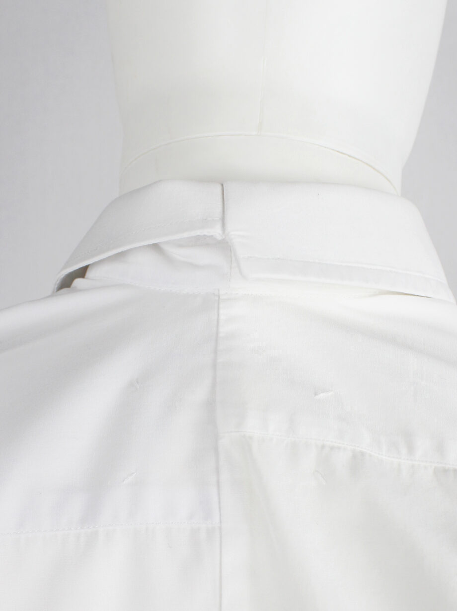 vintage Maison Martin Margiela artisanal white shirt made of two different shirts fused together spring 2003 (8)