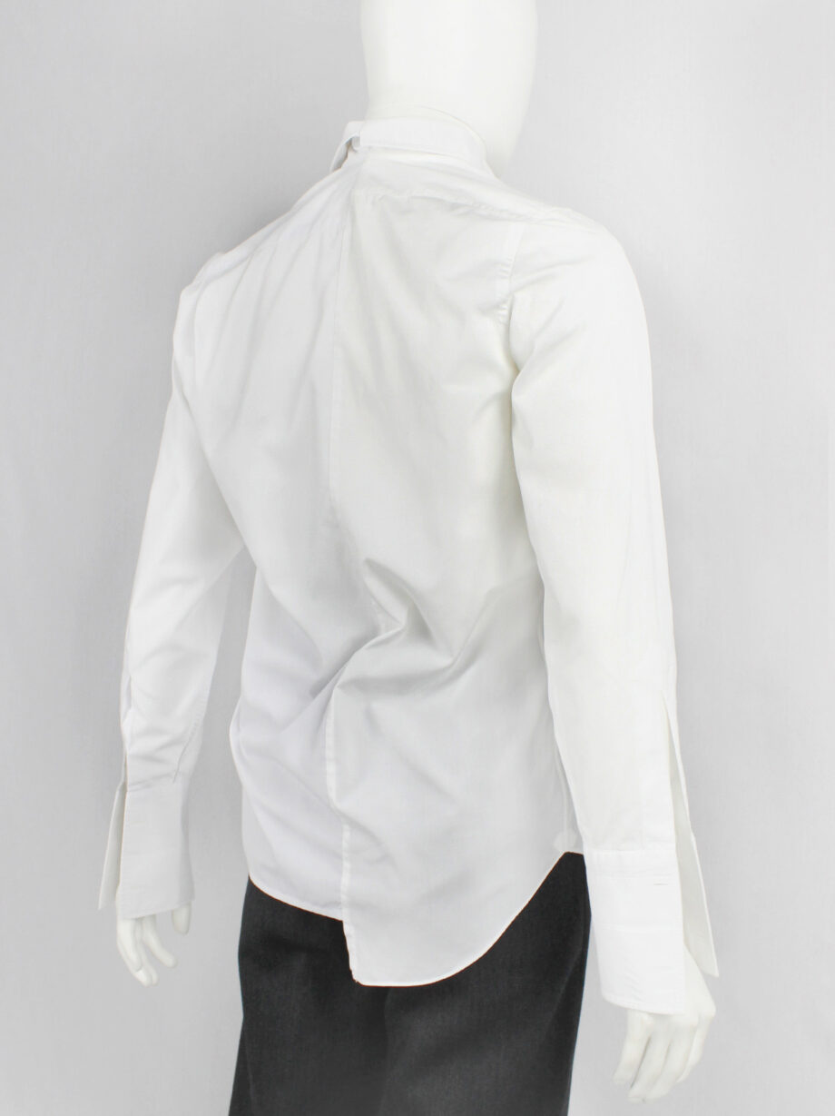 vintage Maison Martin Margiela artisanal white shirt made of two different shirts fused together spring 2003 (9)