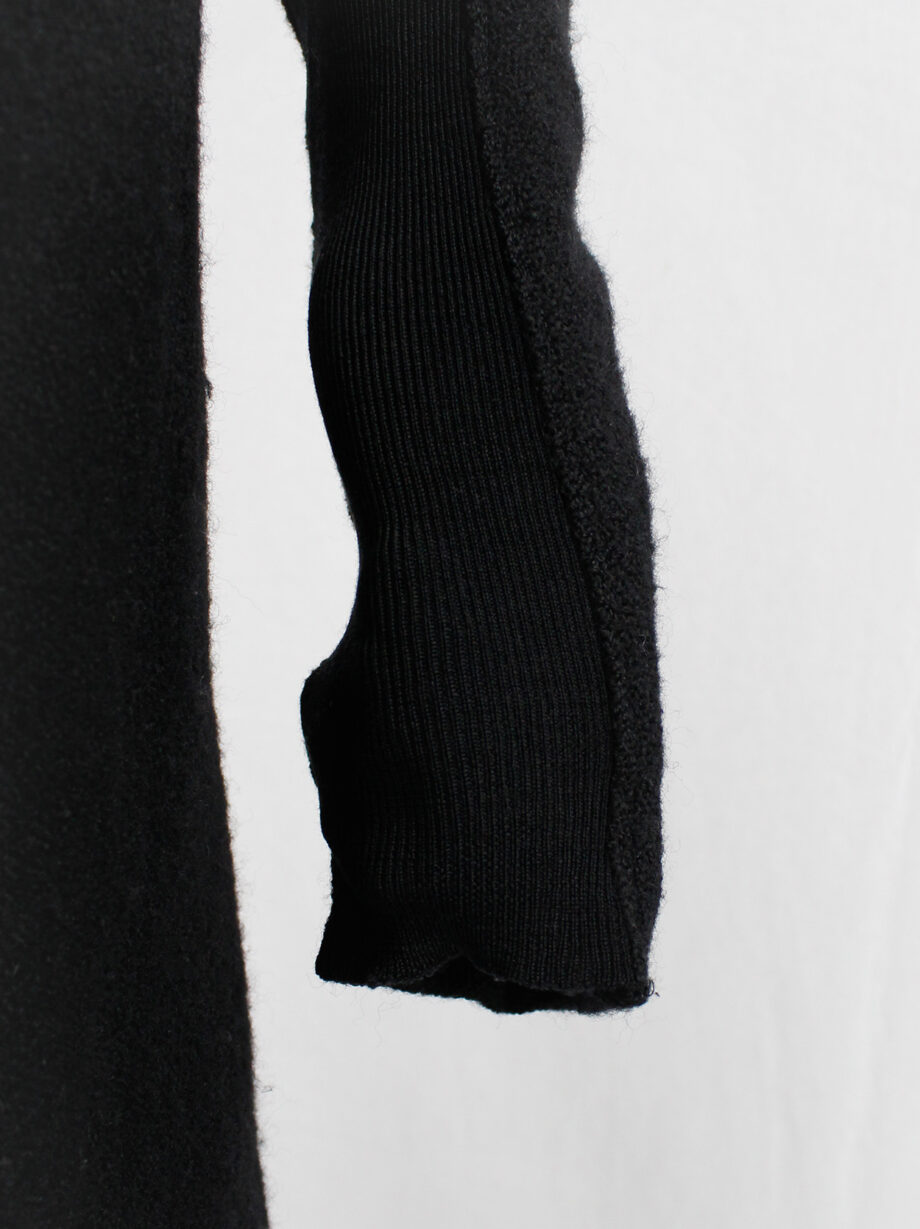 vintage Rick Owens black long minimalist wool coat with one button closure (7)