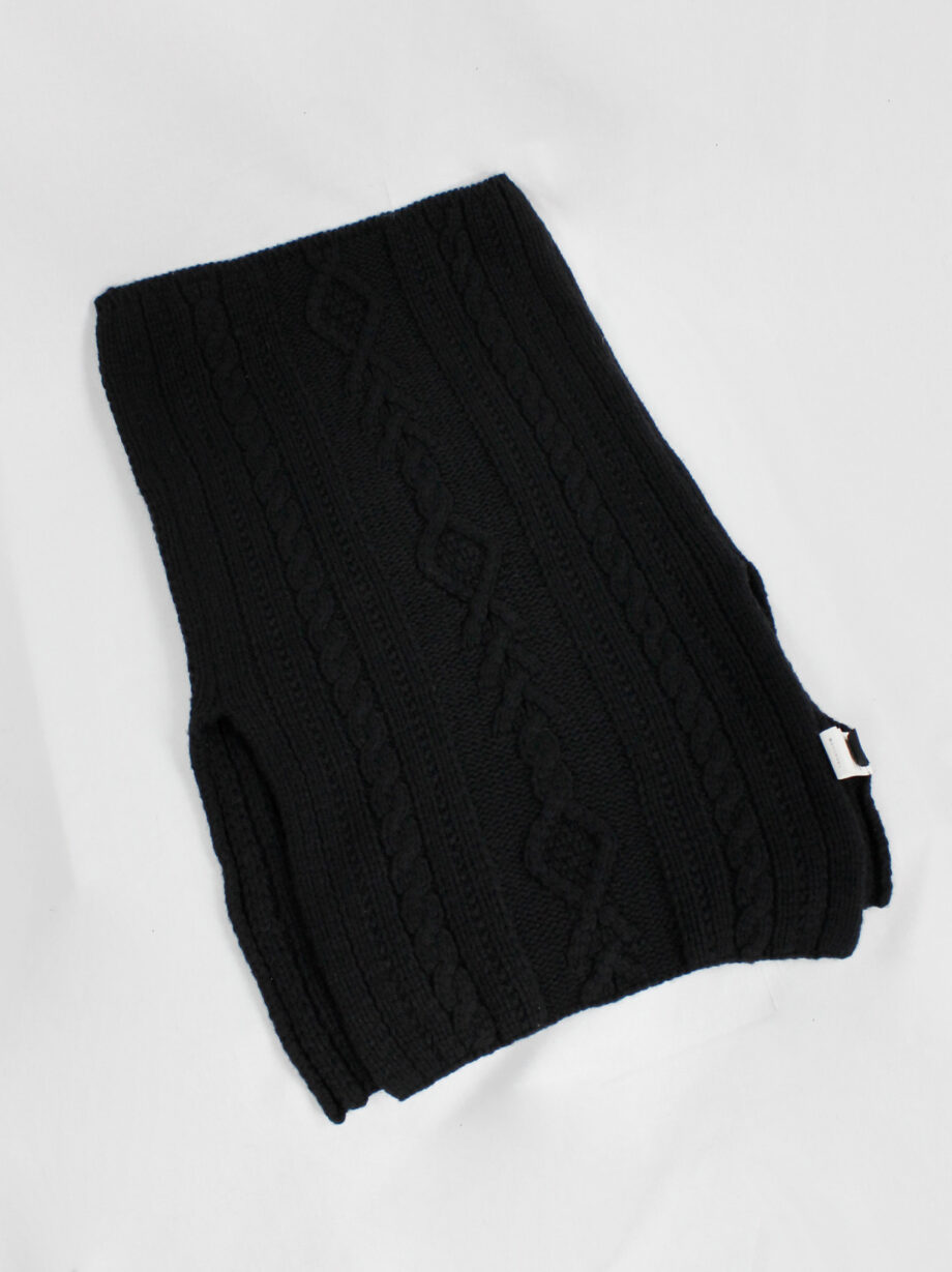 vintage Yohji Yamamoto black knit poncho scarf with oversized turtleneck collar (7)