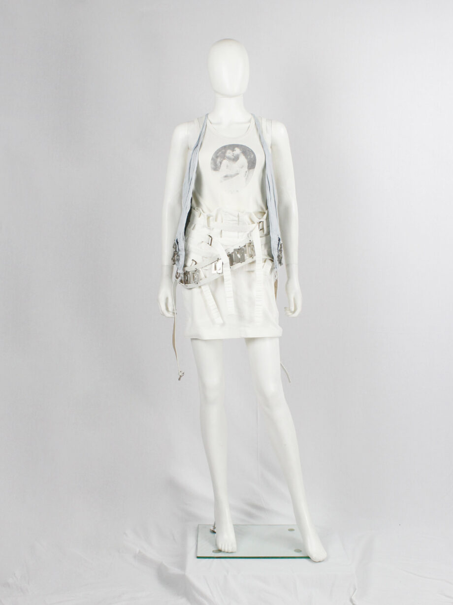 Ann Demeulemeester ice blue waistcoat with pocketflaps of woven metal charms spring 2006 (7)