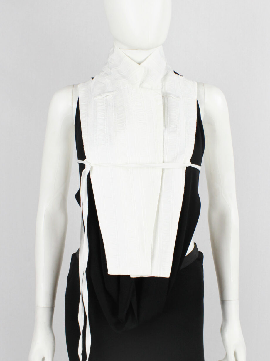 Ann Demeulemeester white waistcoat or bib with open laced back spring 2003 (1)