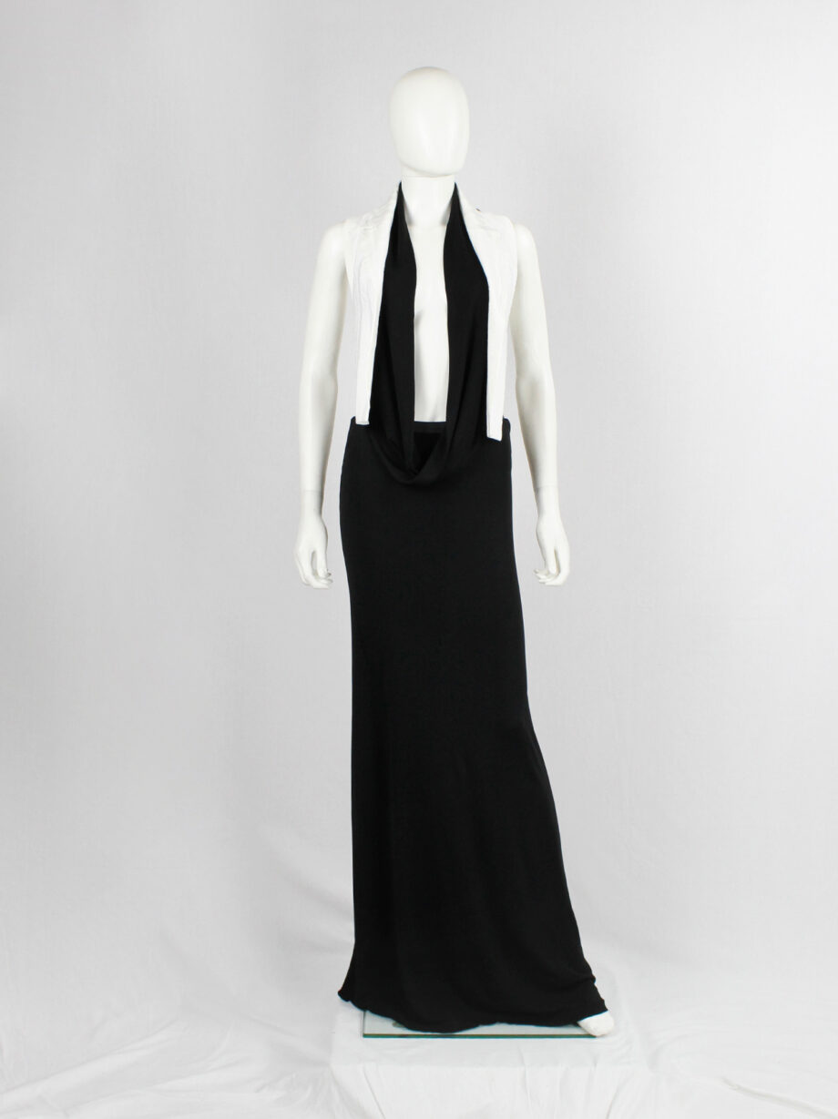 Ann Demeulemeester white waistcoat or bib with open laced back spring 2003 (10)