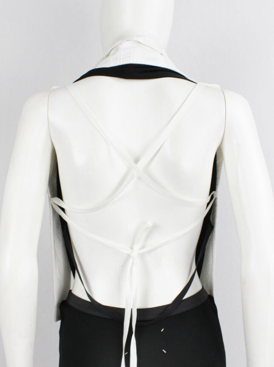 Ann Demeulemeester white waistcoat or bib with open laced back spring 2003 (12)