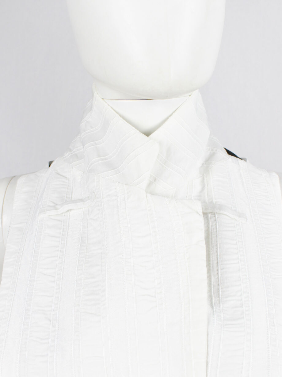 Ann Demeulemeester white waistcoat or bib with open laced back spring 2003 (2)