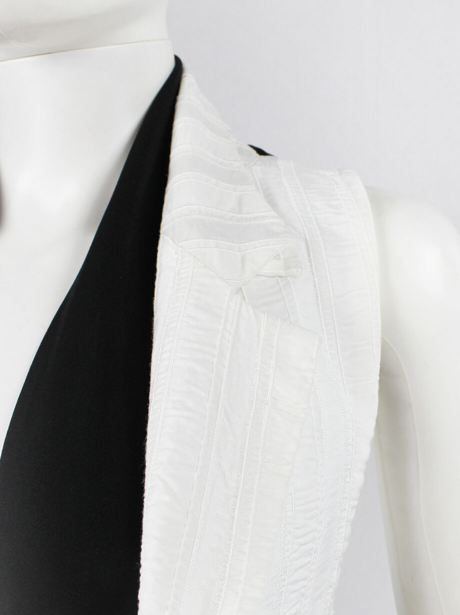 Ann Demeulemeester white waistcoat or bib with open laced back spring 2003 (7)