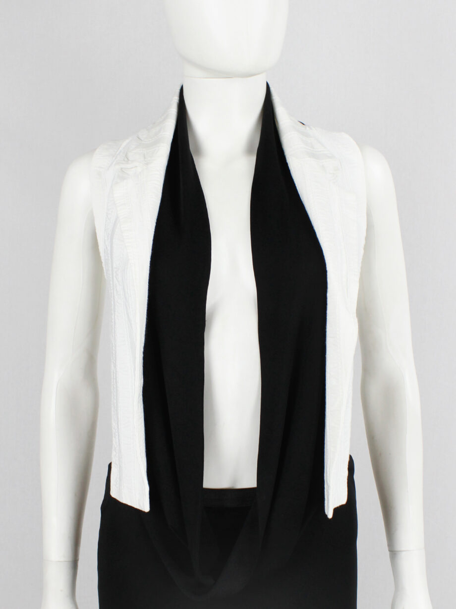 Ann Demeulemeester white waistcoat or bib with open laced back spring 2003 (8)