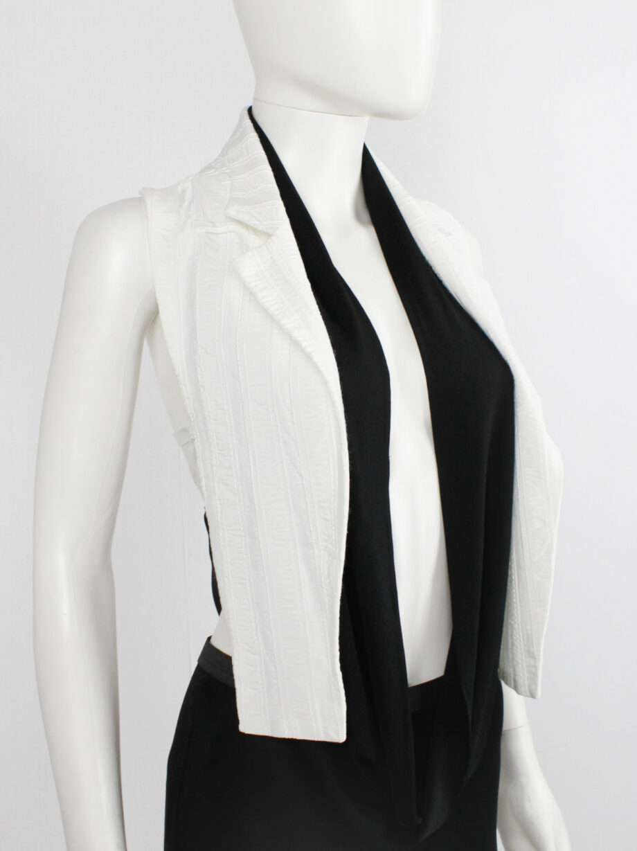 Ann Demeulemeester white waistcoat or bib with open laced back spring 2003 (9)
