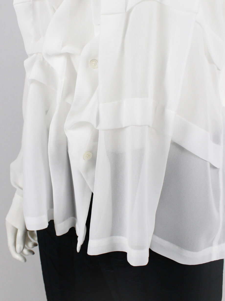 Comme des Garcons Comme white shirt with deformed ribbons spring 2015 (1)