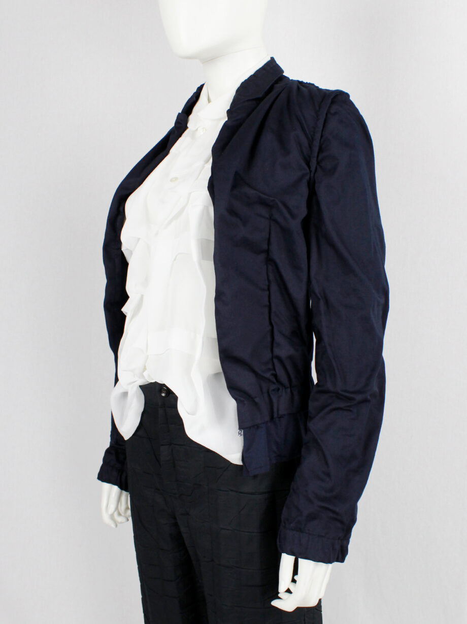 Comme des Garcons dark blue crushed blazer with outwards seams AD 1995 (13)