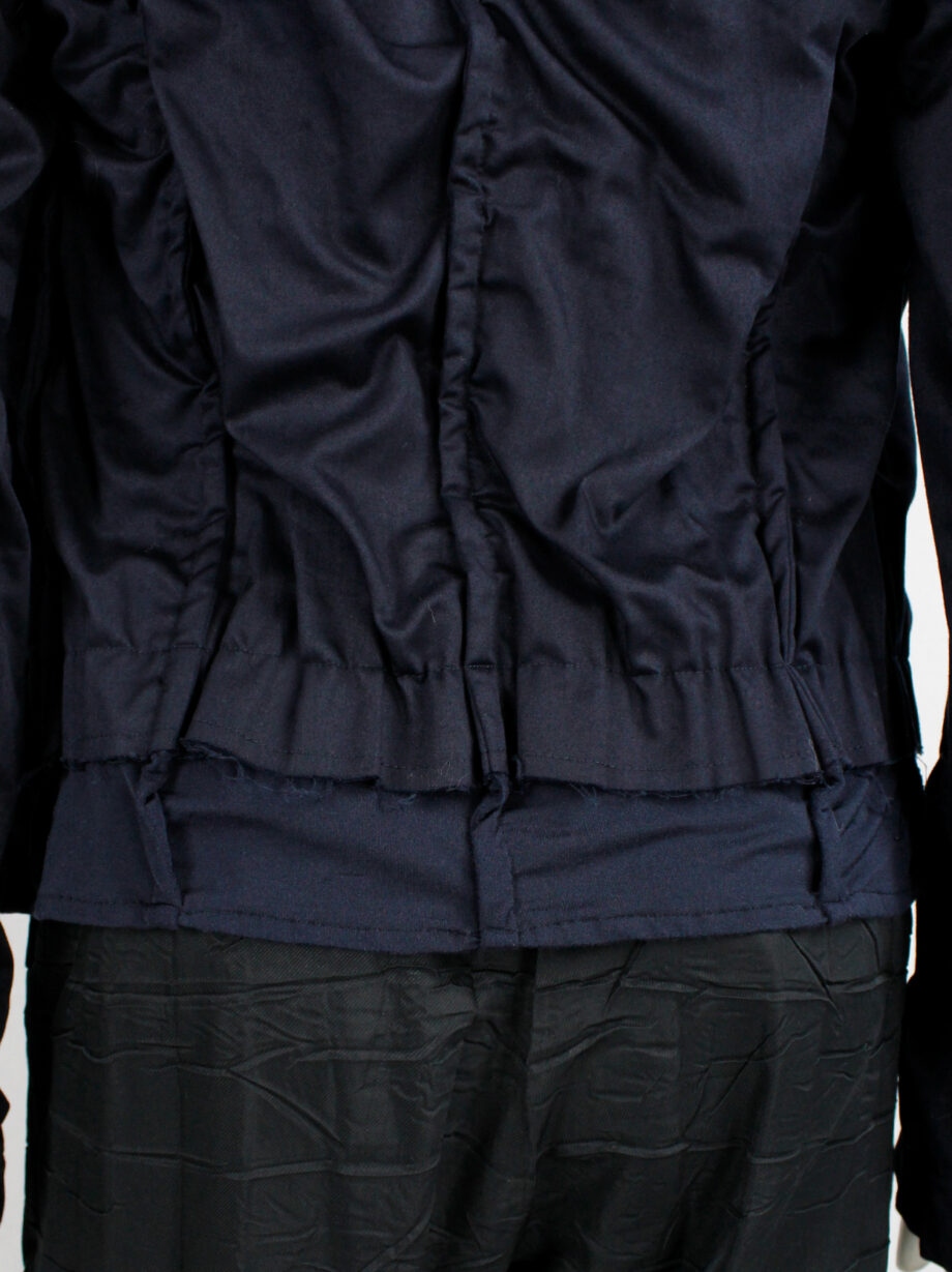 Comme des Garcons dark blue crushed blazer with outwards seams AD 1995 (3)