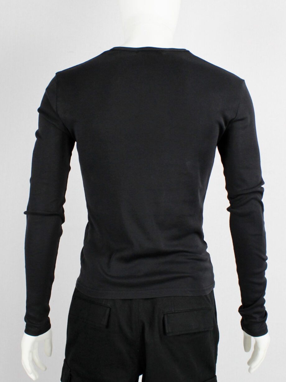 Xavier Delcour black jumper with white Encore patch printed across the chest fall 2003 (1)