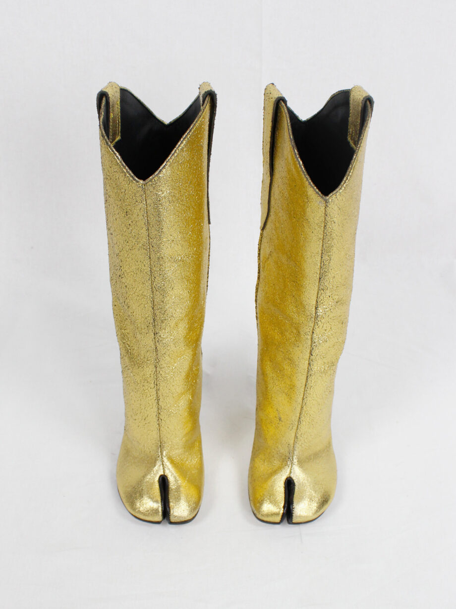 vintage Maison Margiela gold cowboy boots with tabi toes and stiletto heel 35 (14)