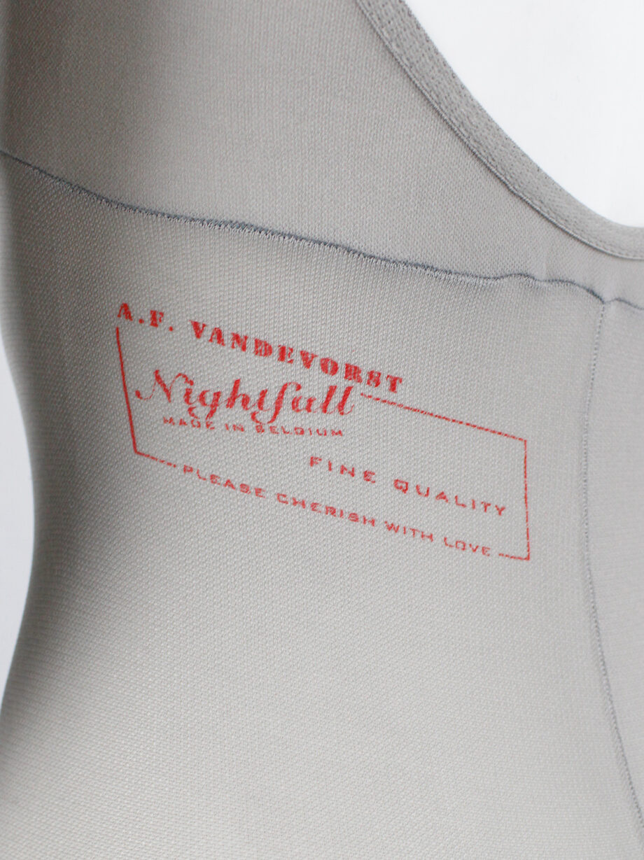 vintage a f Vandevorst Nightfall grey pantyhose catsuit with reinforced top fall 1998 (9)
