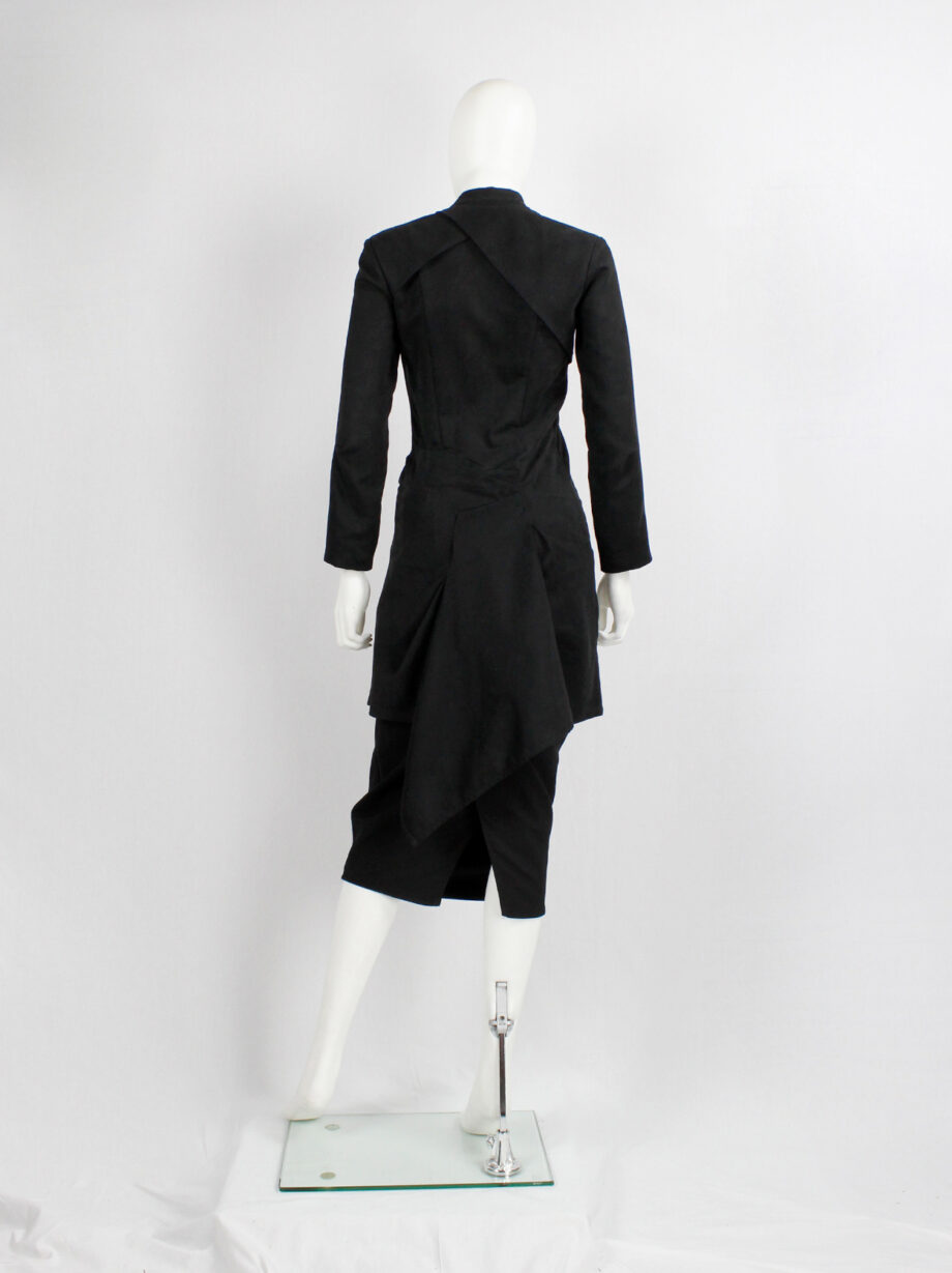 vintage af. Vandevorst black long military coat with silver cross buttons fall 2011 (17)