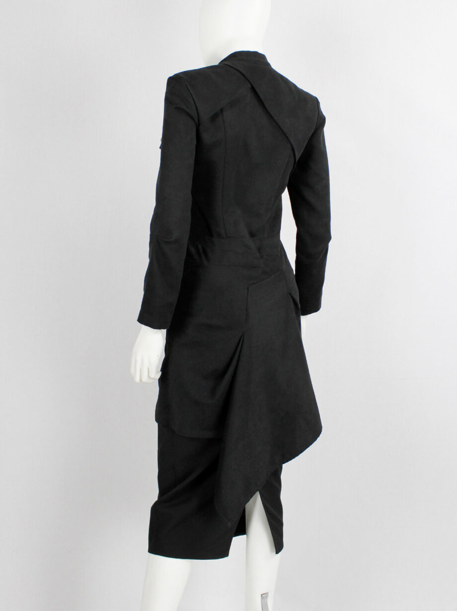 vintage af. Vandevorst black long military coat with silver cross buttons fall 2011 (19)