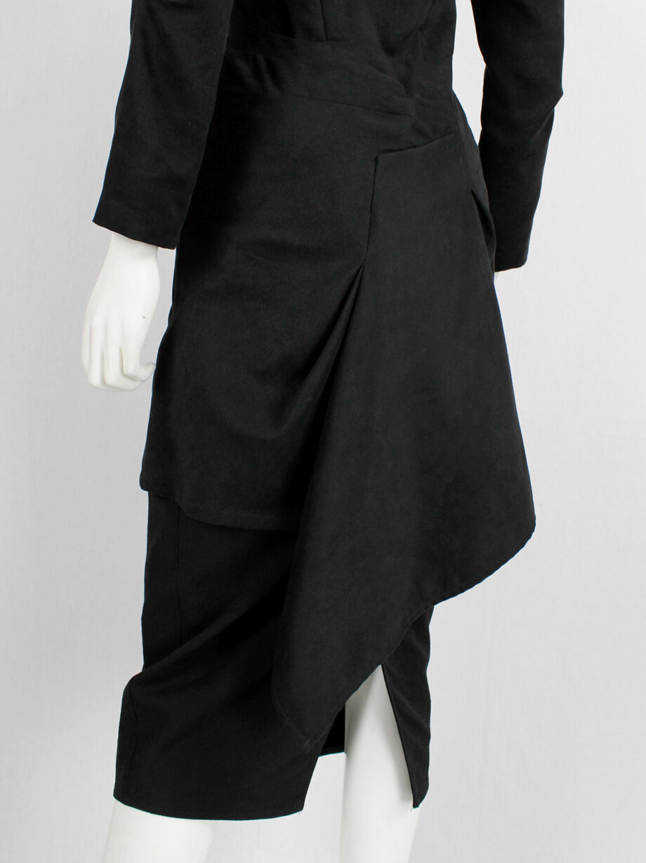 vintage af. Vandevorst black long military coat with silver cross buttons fall 2011 (20)
