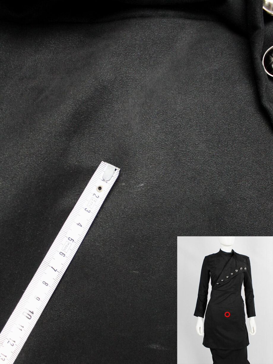 vintage af. Vandevorst black long military coat with silver cross buttons fall 2011 (4)