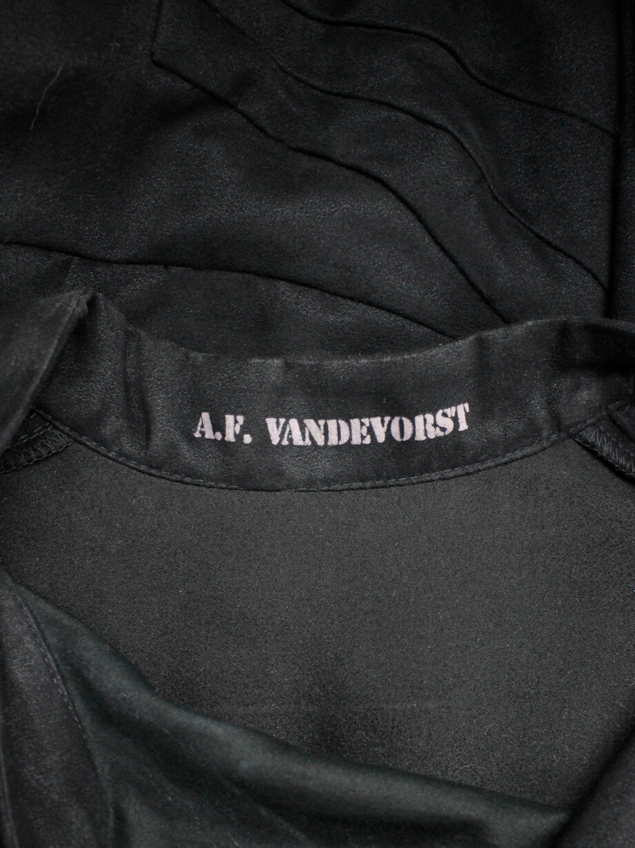 vintage af. Vandevorst black long military coat with silver cross buttons fall 2011 (5)