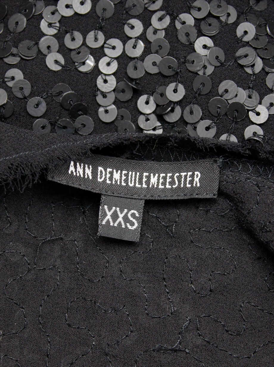 Ann Demeulemeester black raw silk top with matte black sequins spring 2010 (10)