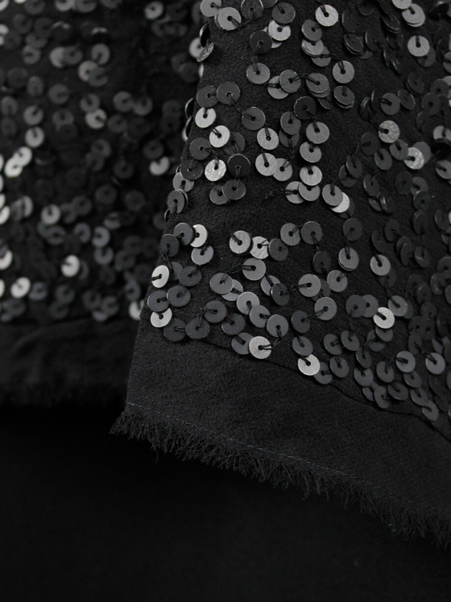 Ann Demeulemeester black raw silk top with matte black sequins spring 2010 (6)
