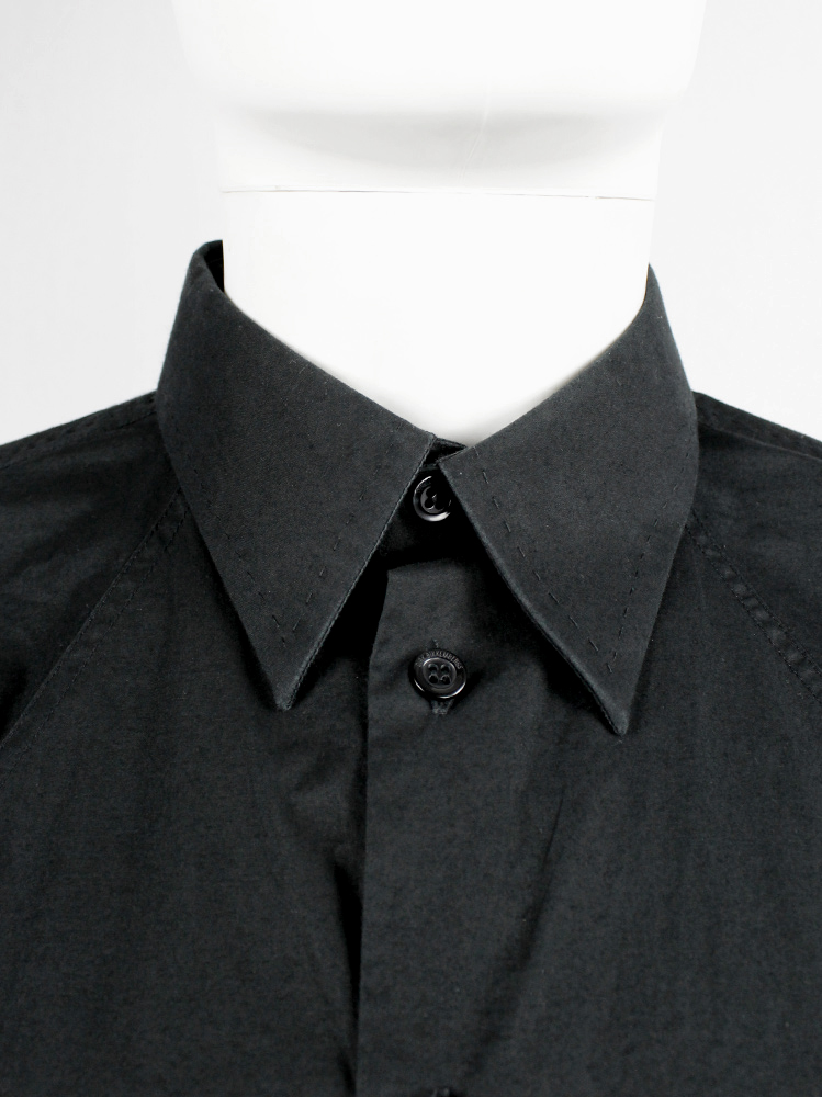 Dirk Bikkembergs Sport Couture black shirt with displaced breast pocket (2)